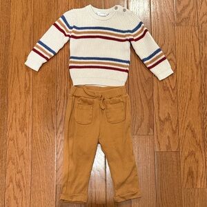 Mayoral Cream and Blue Knit Sweater